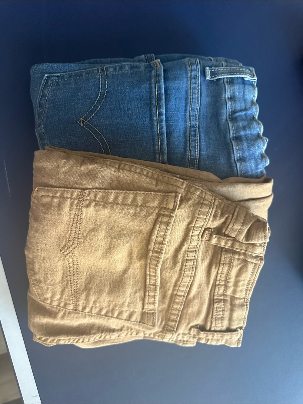 Buffalo David Bitton Straight-Leg Jeans in Blue and Tan